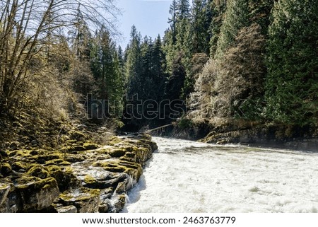 The Wind River Mountain Range and Canyon in the North Vancouver countryside summer time Capilano River Regional Park