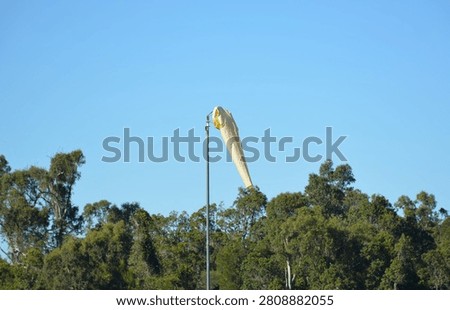 A wind sock, on a day when it's not very windy