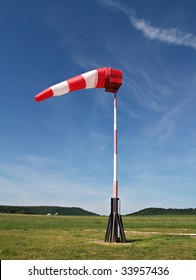 Wind Sock At Small Airfield