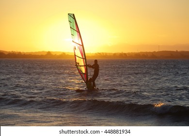 wind surf in Rio de janeiro at sunset - Powered by Shutterstock