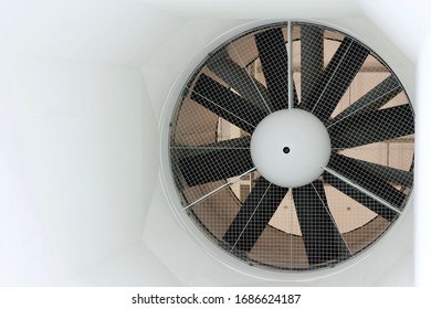 Wind Tunnel Turbine Fan In White Room