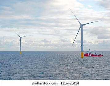 Wind Turbine Erection For Offshore Sea Ocean
