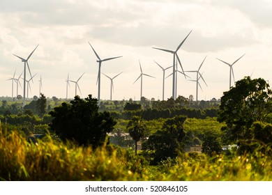 Wind turbine farm - Renewable, sustainable and alternative energy.