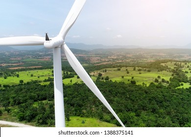 Wind turbine for generate electricity with scenery view and clear sky, renewable energy 