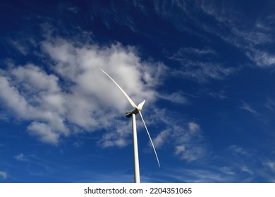 Wind Turbine. Green Energy. One Summer Day Outside. Near Skara, Sweden, Scandinavia, Europe.