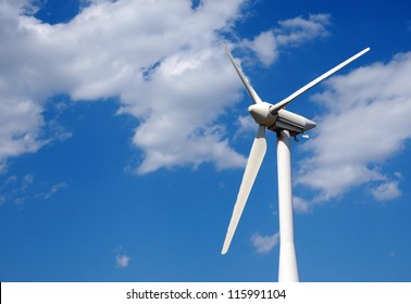 Wind Turbine On A Field, Close Up