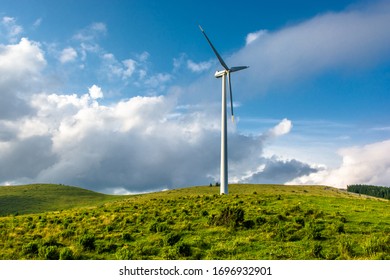 Wind Turbine On Hill In Austria