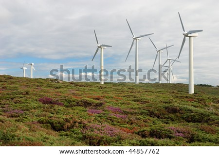 A wind turbine over plain land