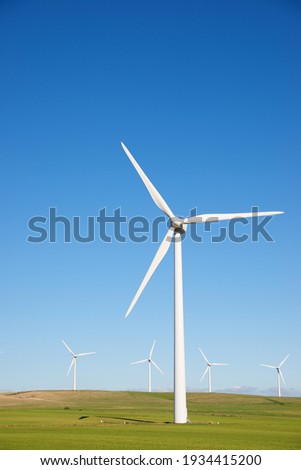 Similar – Windkraftanlage, Windgenerator mit Graffiti Malerei.