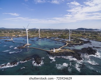 Wind turbines, Jeju island, South Korea