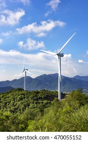 Wind turbines in the mountains