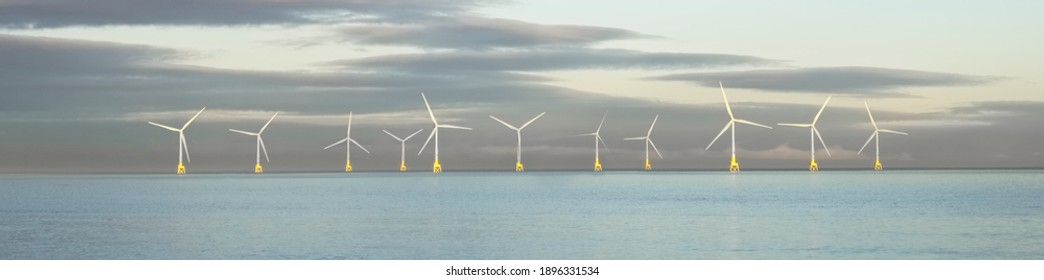 Wind Turbines in the North Sea near Aberdeen