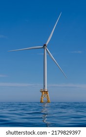 Wind Turbines Off The Shores Of Block Island, Rhode Island, USA.