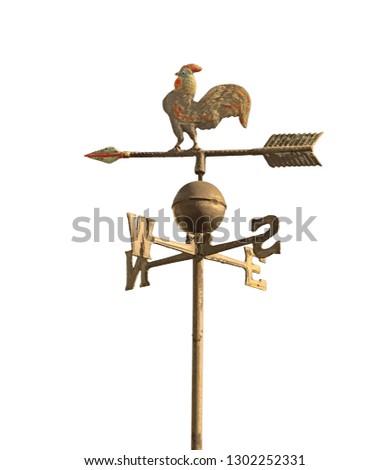 wind vane to indicate the wind direction and the metal cock above the arrow and cardinal points North East South West