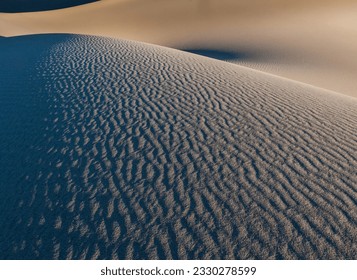 Windblown Patterns Formed in the Sand on the  Mesquite Flat Sand Dunes, Death Valley National Park, California, USA