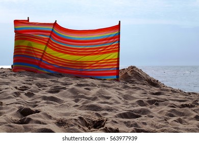 Windbreak On Beach