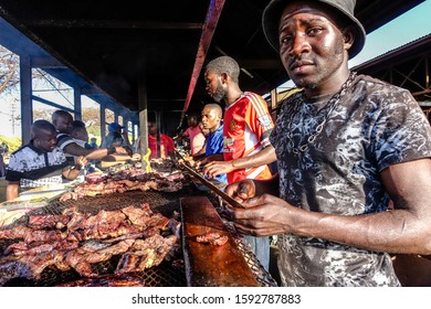 WINDHOEK, NAMIBIA  Nov 8, 2018 The Single Quarters Meat Market In The Katatura Township. 