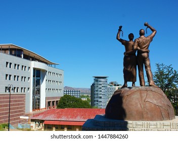 Windhoek,Namibia.April 2019.The Genocide Statue Sits South Of The Nujoma Memorial. It Depicts The 'untold Hardships And Suffering' At The Hands The Troops Of The German Colonial Empire.