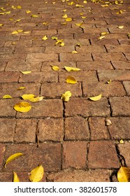 A Winding Brick Path In A Garden 