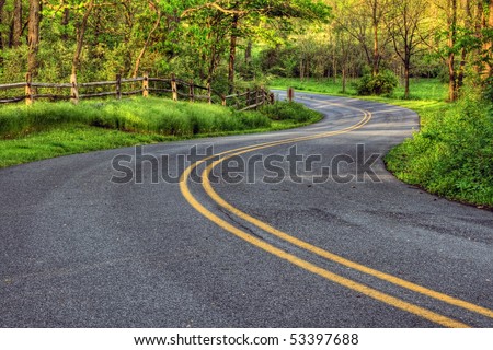 Winding Country Road in Southeastern Pennsylvania.