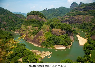 Winding Creek Flows Through Mountains