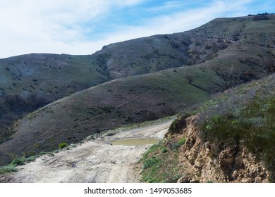 Winding Dirt Rocky Road In The Mountains