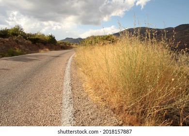 Winding Mountain Road In Countryside