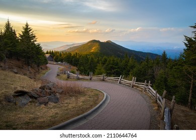 The winding path leading up to the top of Mount Mitchell in North Carolina - Shutterstock ID 2110644764