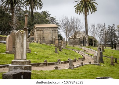 Winding path at Mountain View Cemetery