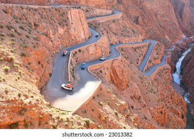 Winding Road In Atlas Mountains, Morocco