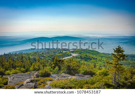 Winding Road Up to Cadillac Mountain in Acadia National Park Maine
