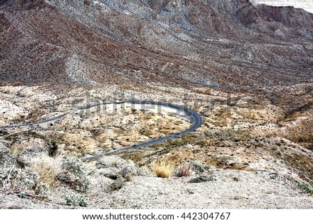 Winding Road to Coachella Valley Vista Point Palm Desert, CA 