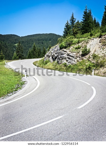 winding road at the\
european alps - austria