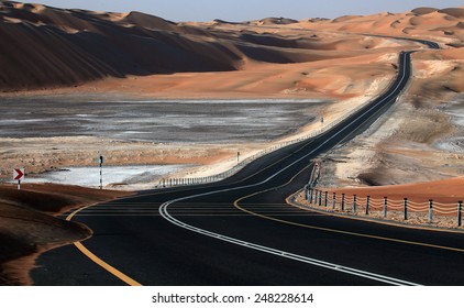 Winding Road In Liwa, UAE