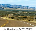 Winding road through Big Bend national park