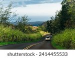 Winding road of the Waimea Canyon Drive on Kauai island, Hawaii. High quality photo