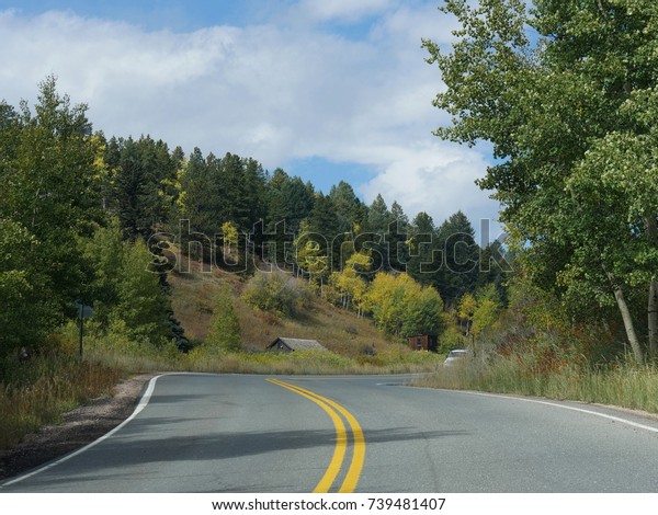 Winding Roads Cabins By Roadside Golden Stock Photo Edit Now