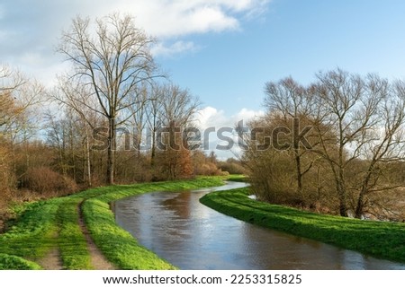winding small river ‘Grote Nete’, a tributary of the Nete in the Scheldt basin