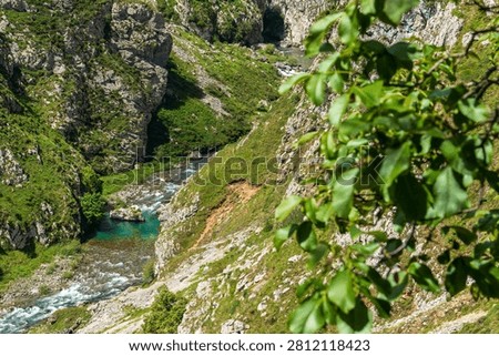 Winding stream through mountains. Mesmerizing Scenic Moment