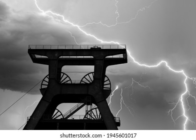  A winding tower in a thunderstorm                             