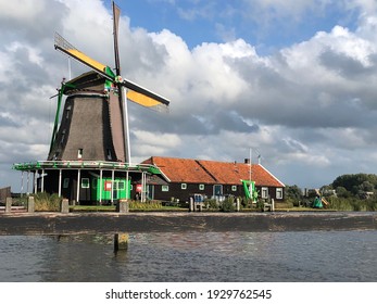 Windmill in Amsterdam Netherlands landscape