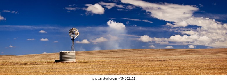 Windmill In Field In Outback South Australia