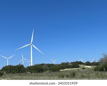 Windmill fields in Comanche Texas