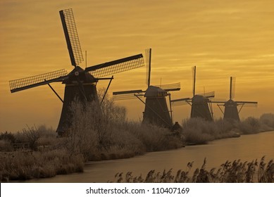 Windmill in Kinderdijk, Holland - Shutterstock ID 110407169