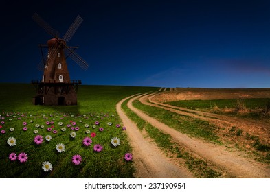 Windmill in the night.