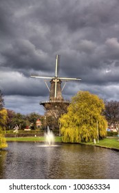 Windmill ominous clouds