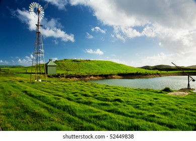 Windmill On A Farm In Victoria, Australia