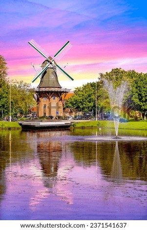 Windmill in Papenburg, Lower Saxony, Germany 