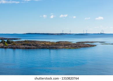 Windmill Park On The Islands In The Sea, Finland