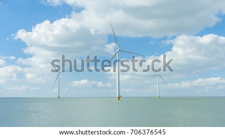 Windmill park Westermeerwind the largest wind farm offshore and on land in theNetherlands.The wind farm produce 1.4 TWh of electricity, enough electricity to over 400,000 households.Urk,Netherlands